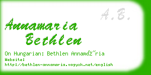 annamaria bethlen business card